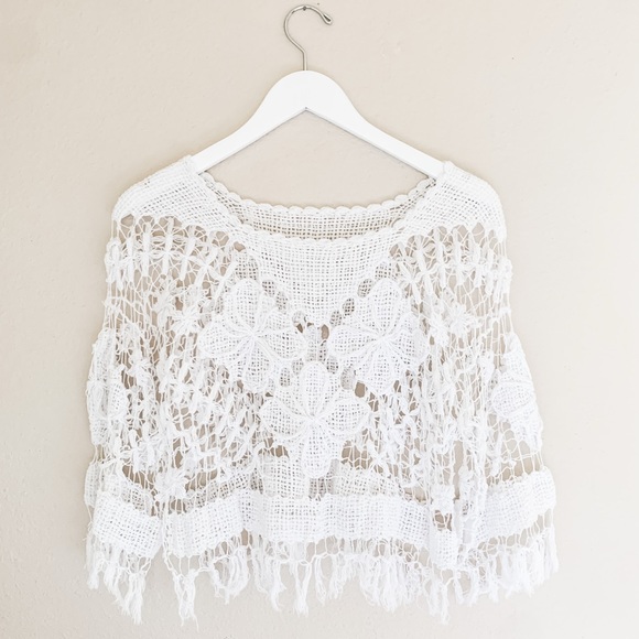 Unbranded Other - 🤍Bohemian Cropped Crochet Top Size Small